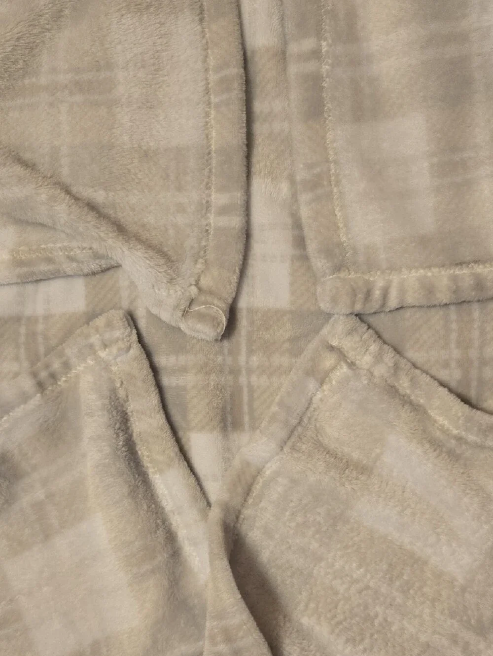 Neutral Gray & White Plaid Baby Blanket